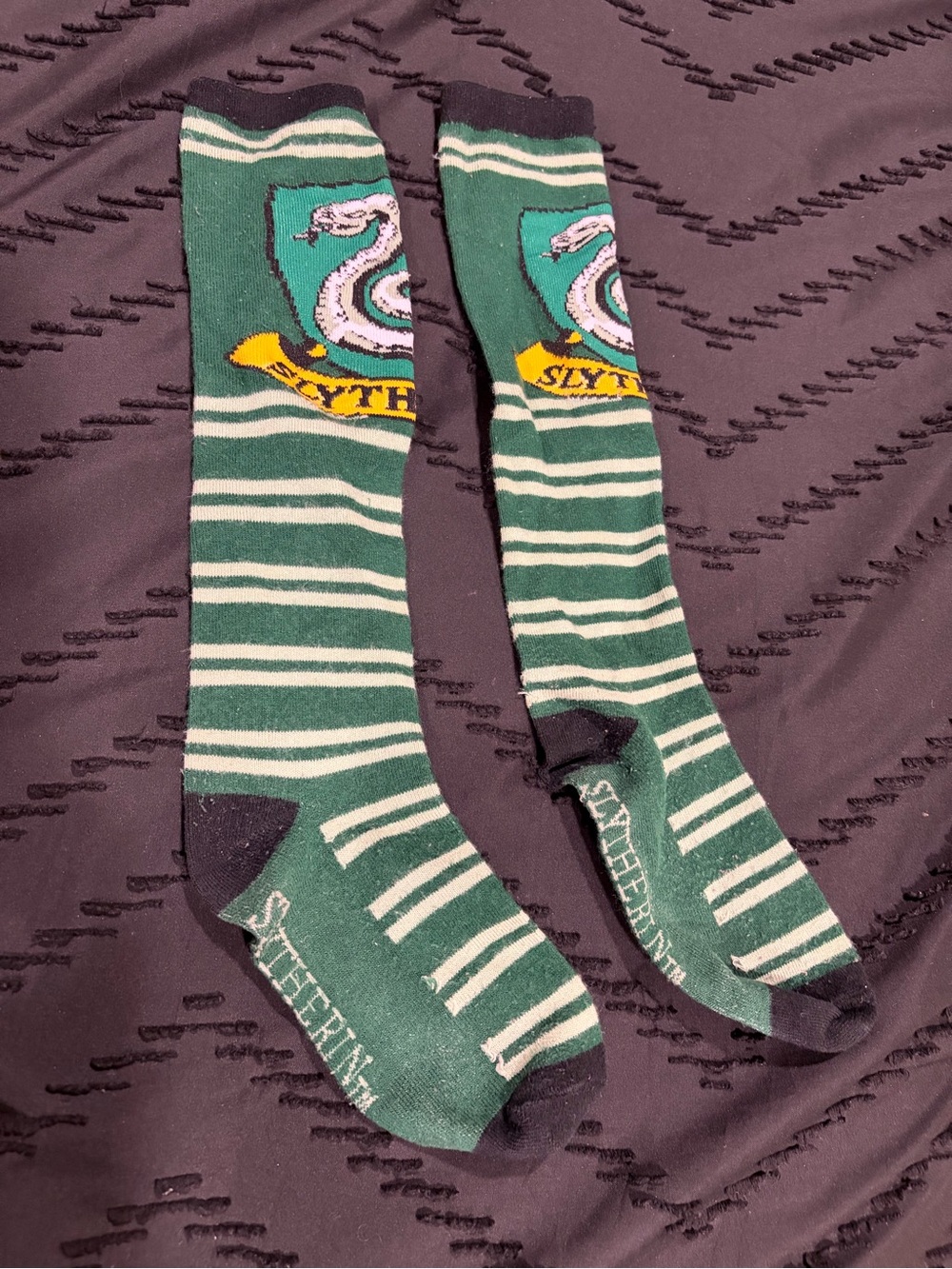 Slytherin Green Striped Knee-High Socks